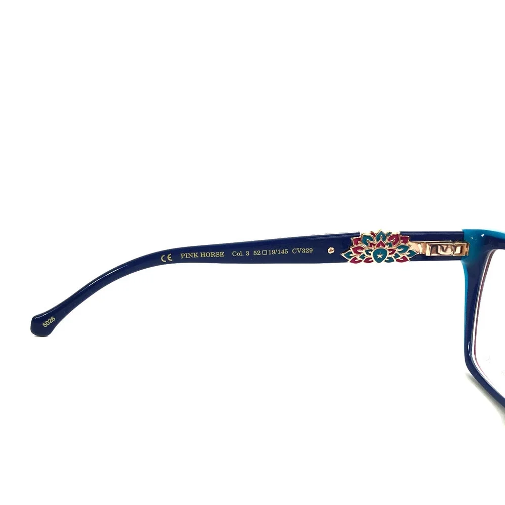 CCS by Coco Song Eyeglasses Frames PINK HORSE Col. 3 Blue Red Cat Eye 52-19-145